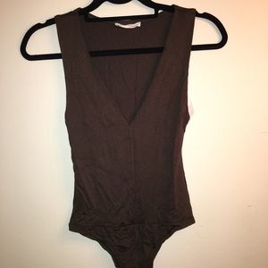 Dark Green Deep V Bodysuit - Final Price 🔒